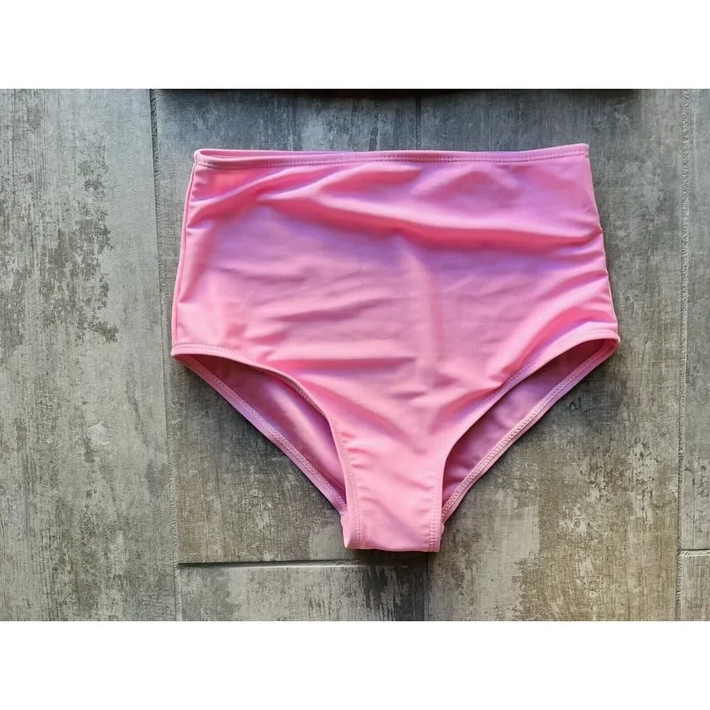 Los Angeles Boutique 2 Piece High Waisted Bikini Set Push Up Pink Floral L (M)